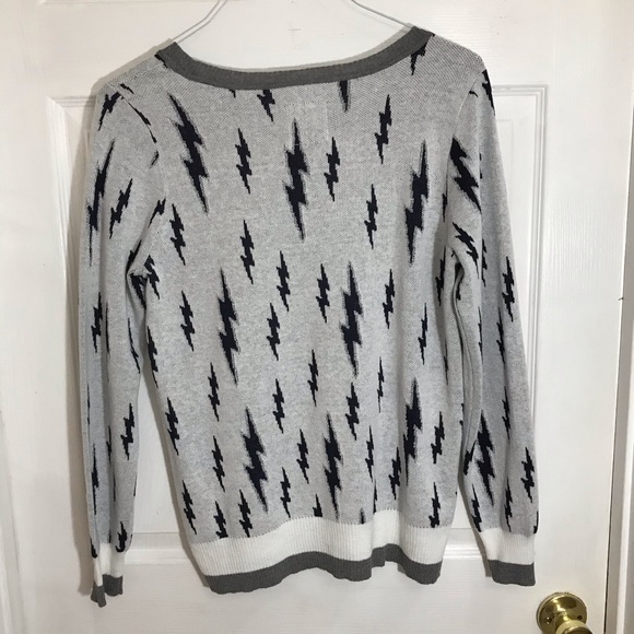 Chaser Lightning Bolt Cashmere Blend Sweater Med - Picture 4 of 9
